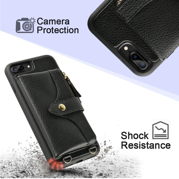 iPhone 7 Plus/8 Plus Crossbody and Wristlet PU Leather Case Wallet - Picture 5 of 14